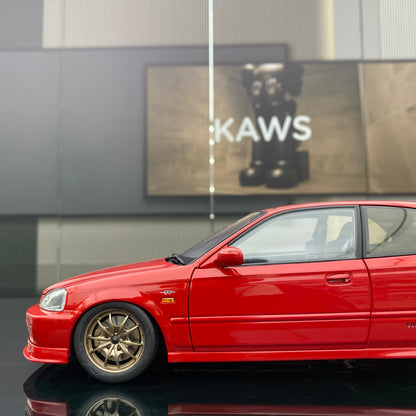 MH 1/18 Honda Civic EK9 Alloy Fully Open Simulation Car Model Ornaments