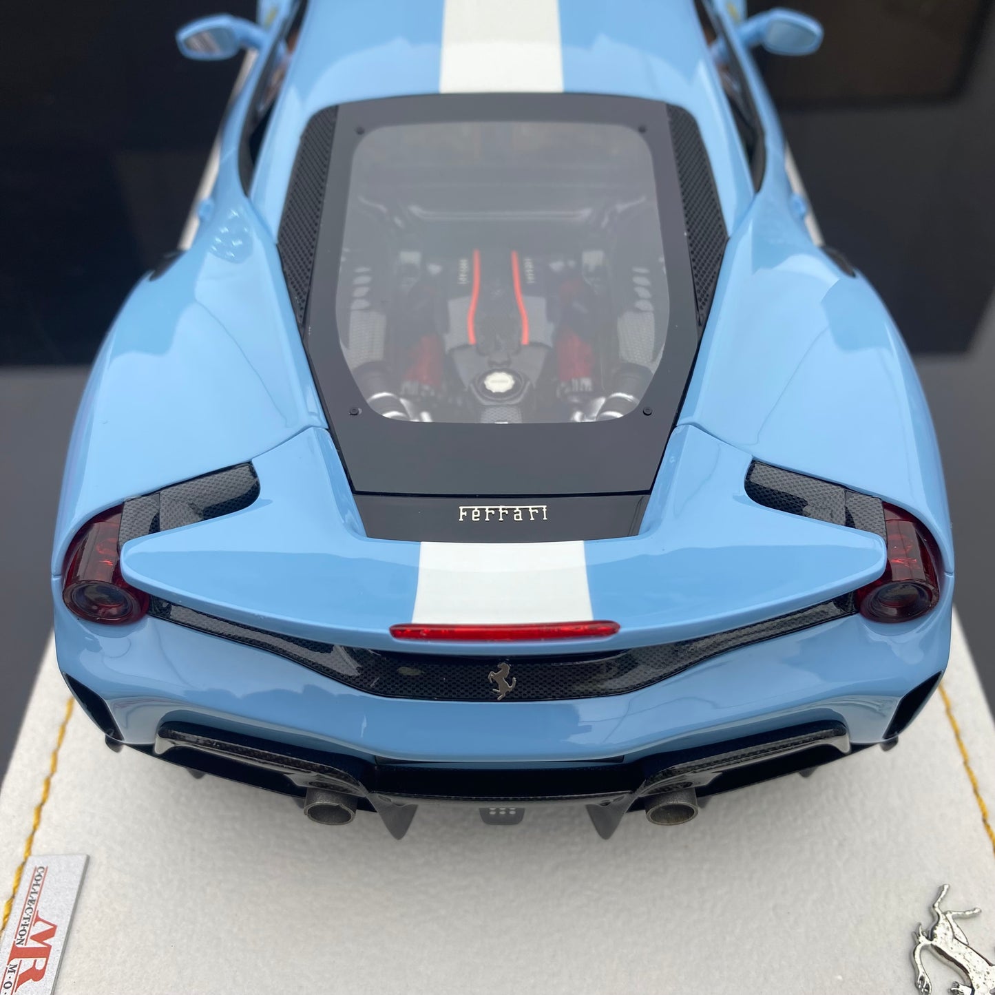 MR 1/18 2025 Year of the Snake Edition Ferrari 488 pista Plata Blue car model