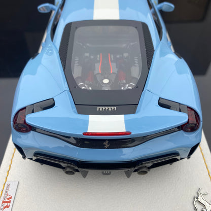 MR 1/18 2025 Year of the Snake Edition Ferrari 488 pista Plata Blue car model