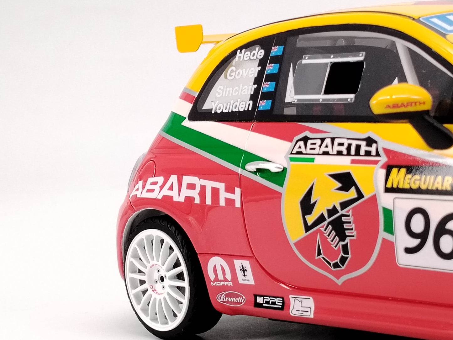 TOPSPEED 1/18 Abarth 695 #96 Red and Yellow Paint Resin Car Model