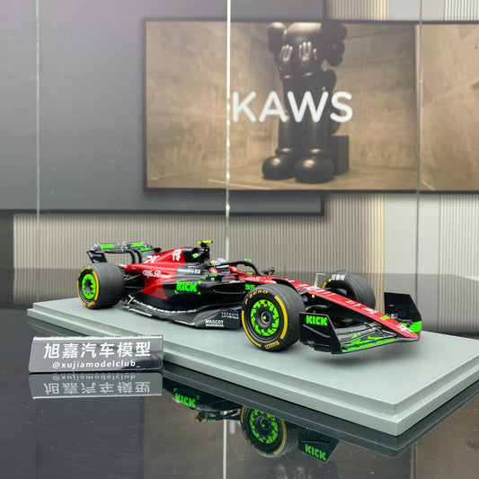 SPARK 1/18 Alfa Romeo F1 Team C43 2023 Belgian Grand Prix Zhou Guanyu Red Simulation Car Model Ornament