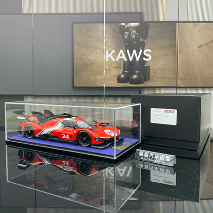 looksmart 1/18 Ferrari 499P Modificata #24 Red Simulation Car Model！looksmart 1/18 Ferrari 499P 2023 Le Mans Victory No. 51 Red Simulation Car Model