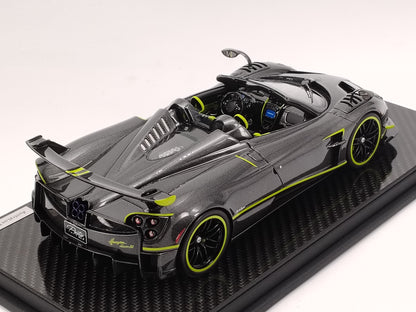 AustraLux Model 1/18 Pagani Huayra Roadster BC All-Carbon Fiber with Green Stripes Car Model