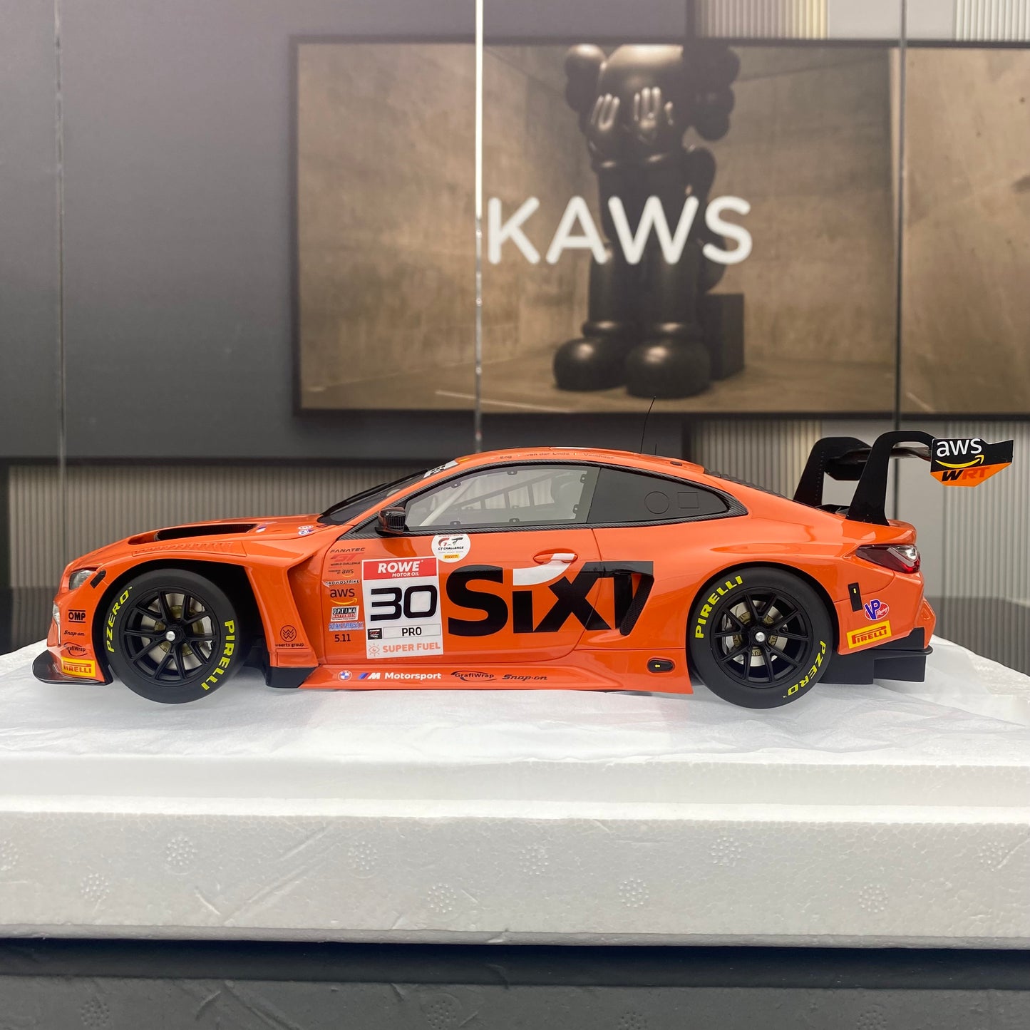 Topspeed 1/18 BMW M4 GT3 M4 GT3 BMW M Team WRT orange-red painting simulation car model ornaments