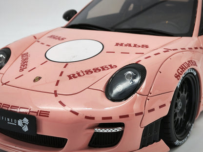 GT SPIRIT 1/18 Porsche 997 LBWK Pink Pig Modified Car Model