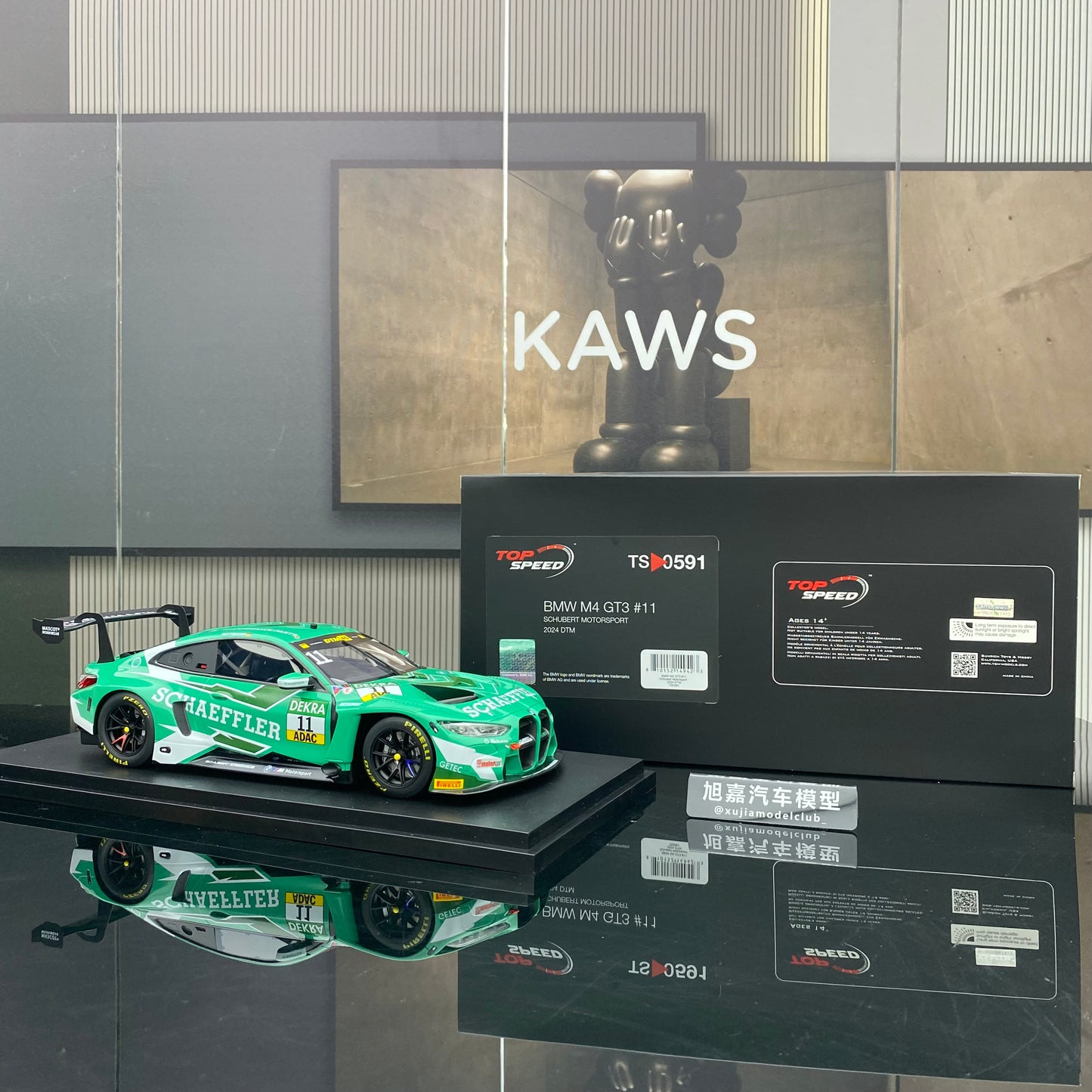 Topspeed 1/18 BMW M4 GT3 #11 Motorsport DTM simulation car model ornaments
