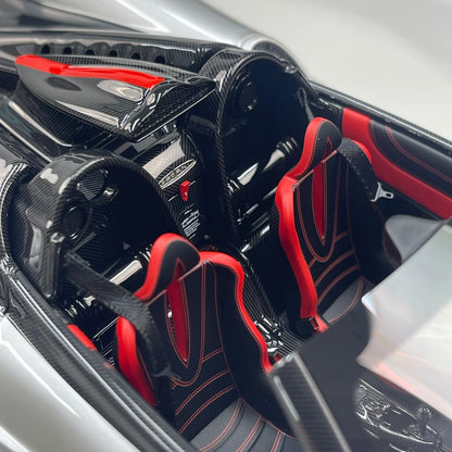 HH Model 1/18 Pagani Huayra Silver & Black Carbon HH662