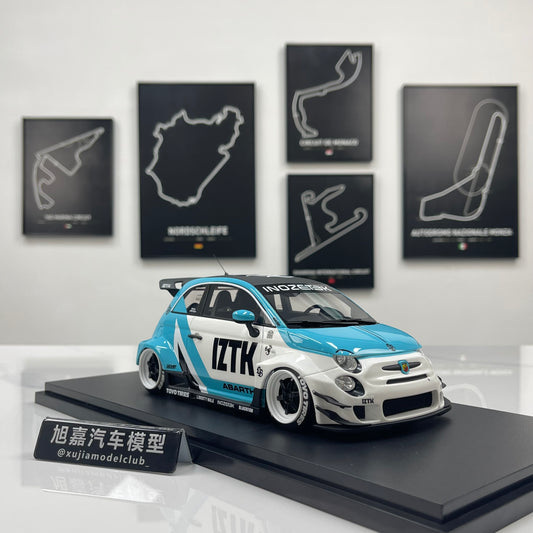 Topspeed 1/18 LB-WORKS x Abarth Works IZTK Abarth 95 – Blue & White Livery (TS0623)