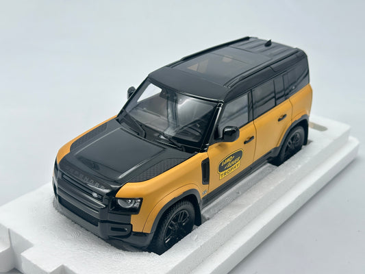 Almost Real 1/18 Land Rover Defender 90 White and Yellow Alloy Model Car