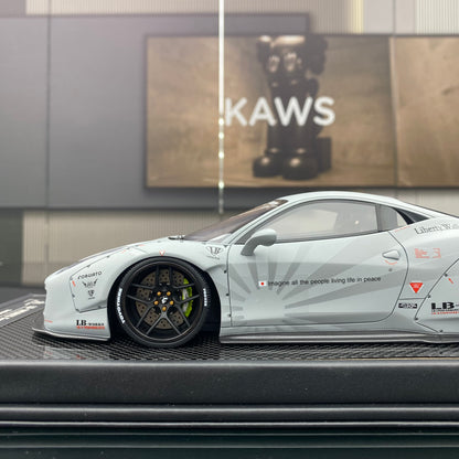 BBA CAR MODEL 1/18 Ferrari 458 modified gray simulation car model
