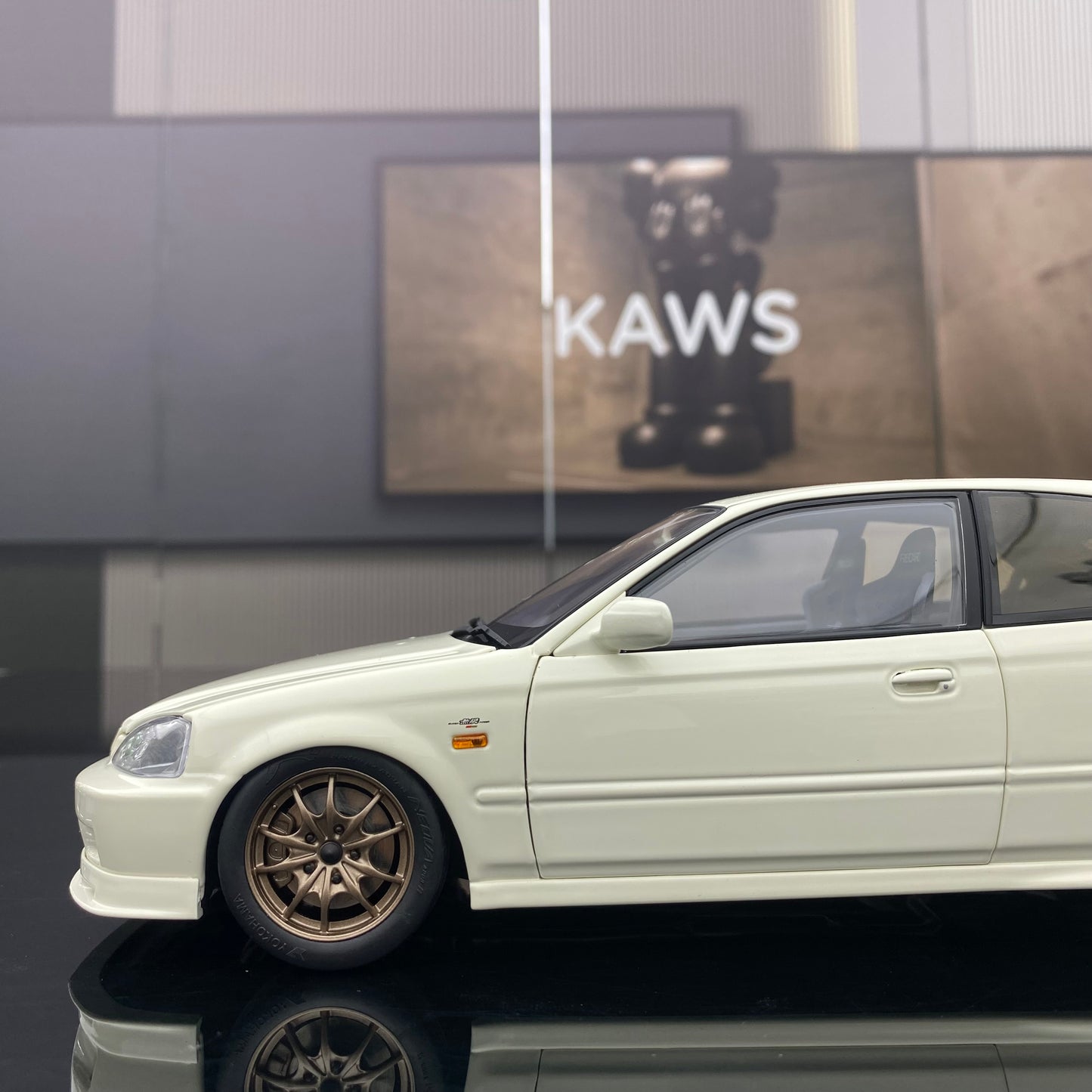 MH 1/18 Honda Civic EK9 Alloy Fully Open Simulation Car Model Ornaments