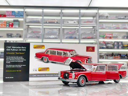 CMC 1/18 Mercedes Pullman 600 W100 Red DDJ010