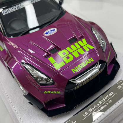 BBA MODEL 1/18 Nissan GTR 35GT-RR Metallic Purple Limited Edition Model Car