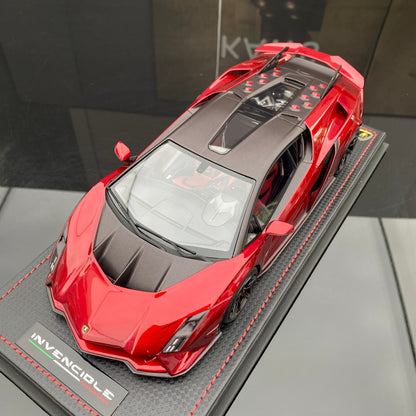 MR 1/18 Lamborghini Invencible coche deportivo con techo rígido rojo metalizado modelo de coche de edición limitada
