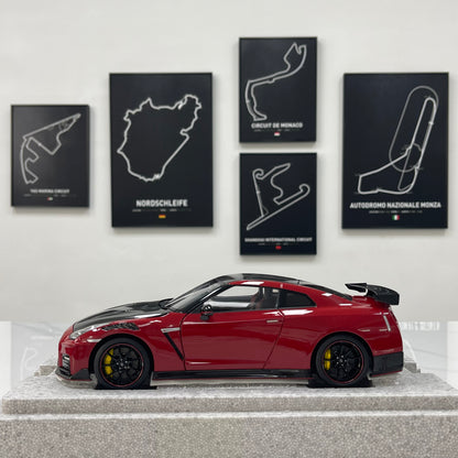 MOTORHELIX 1/18 Nissan GT-R NISMO (R35) Special Edition 2022 Vibrant Red Alloy Full-Opening Model Car