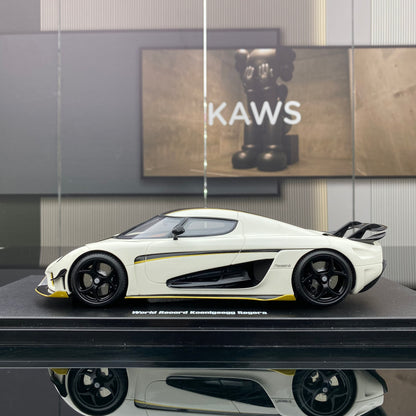 GT Spirit 1/18 Koenigsegg REGERA RECORD white resin car model ornament