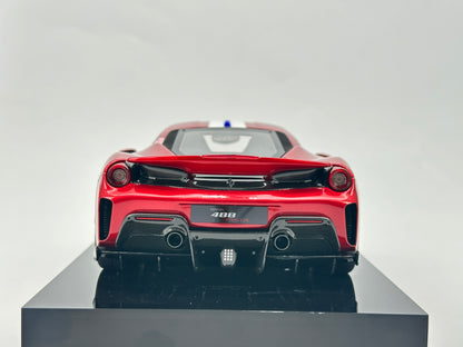 Amalgam 1/18 Ferrari 488 Pista Metallic Red Scale Model Car