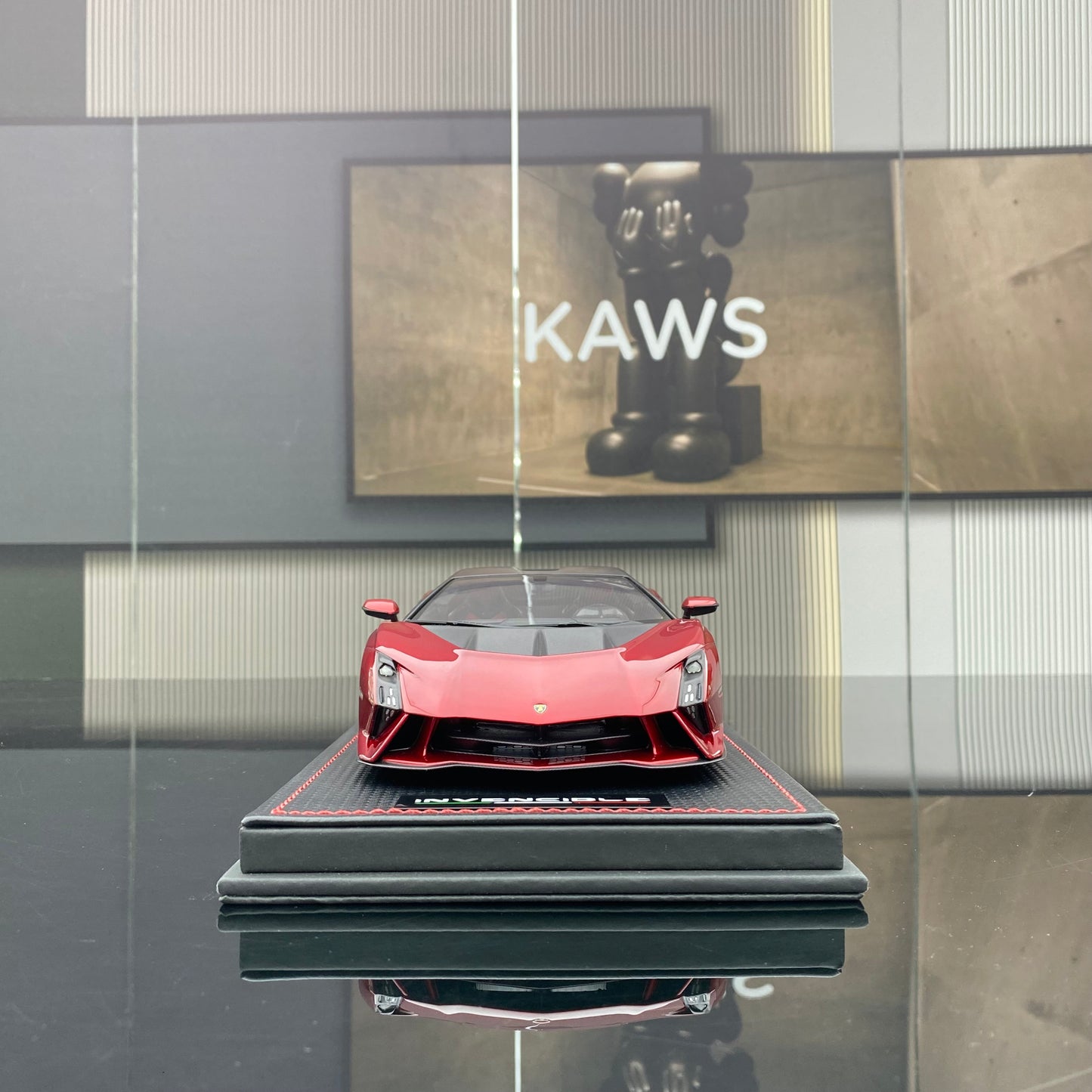 MR 1/18 Lamborghini Invencible coche deportivo con techo rígido rojo metalizado modelo de coche de edición limitada