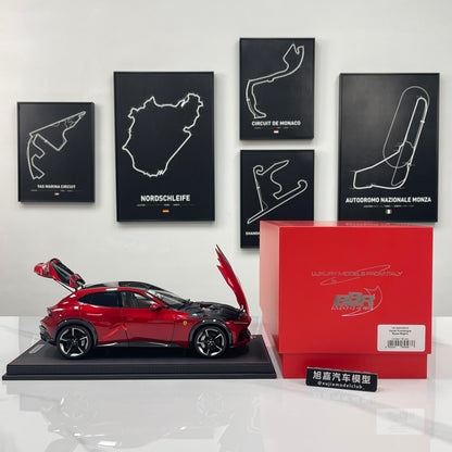 BBR 1/18 Ferrari Purosangue Leather Sole Magnesite Metallic Red HE180052BDIE