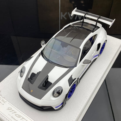 FuelMe 1/18 Porsche 992 GT3RS white blue wheels simulation car model