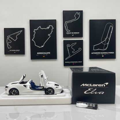 LCD 1/18 McLaren Elva Die-cast Model – Pearlescent White with Blue Interior (LCD18015-WH)