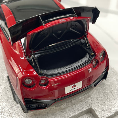 MOTORHELIX 1/18 Nissan GT-R NISMO (R35) Special Edition 2022 Vibrant Red Alloy Full-Opening Model Car