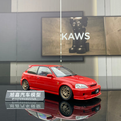 MH 1/18 Honda Civic EK9 Alloy Fully Open Simulation Car Model Ornaments