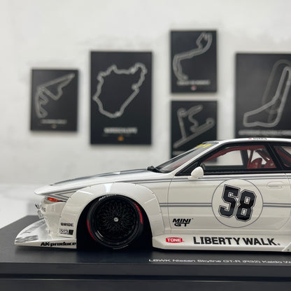 TOPSPEED 1/18 Nissan GT-R R32 Kaido Works TAS 2025 White TS0695