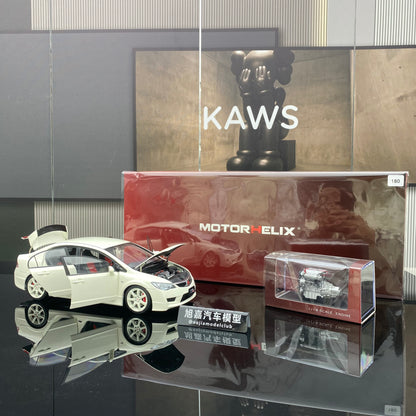 MH 1/18 Honda Civic Type R FD2 alloy full-open 2007 simulation car model collection gift