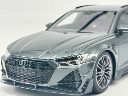 TOPSPEED 1/18 Audi ABT RS6-R Daytona Grey Simulation Car Model Ornaments
