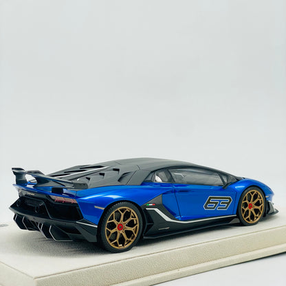 MAKEUP 1/18 Lamborghini SVJ 63 Blue Limited Edition Car Model Ornaments