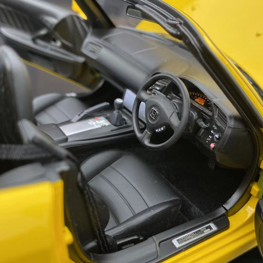 MH 1/18 Honda S2000 (AP2) Yellow Alloy Fully Open Simulation Car Model
