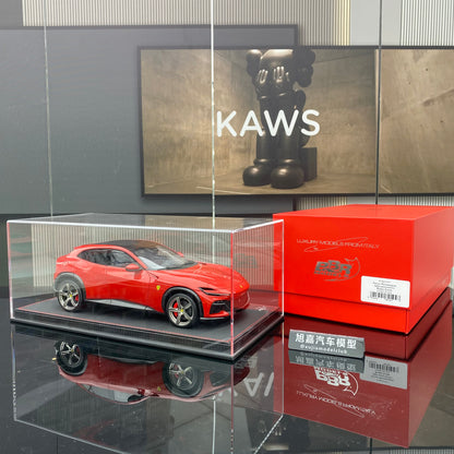 Colección de adornos de modelos de coches Ferrari Purosangue FUV rojo de edición limitada BBR 1/18