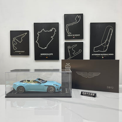 MOTORHELIX 1/18 Aston Martin DB12 Volante (Convertible) – Glass Blue – MH397