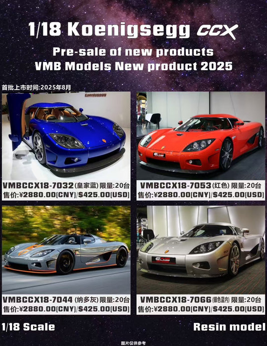VMB 1/18 Koenigsegg CCX Limited Edition Simulation Model Car Birthday Gift Ornaments