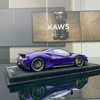 BBR 1/18 Ferrari 488 pista Hong Kong purple limited edition car model ornament