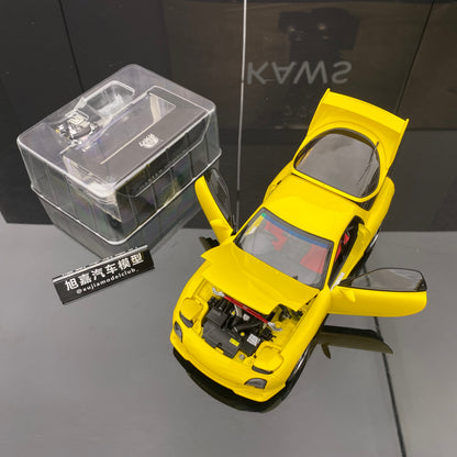 POLAR MASTER 1/18 Mazda RX7 SPEED yellow alloy full-open simulation car model