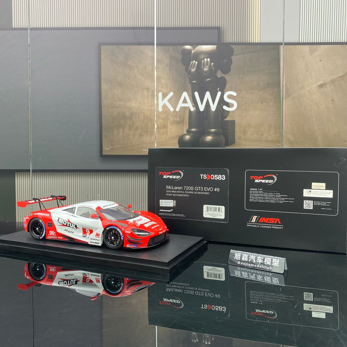 Topspeed 1/18 McLaren 720GT3 EVO #9 simulation car model collection ornaments