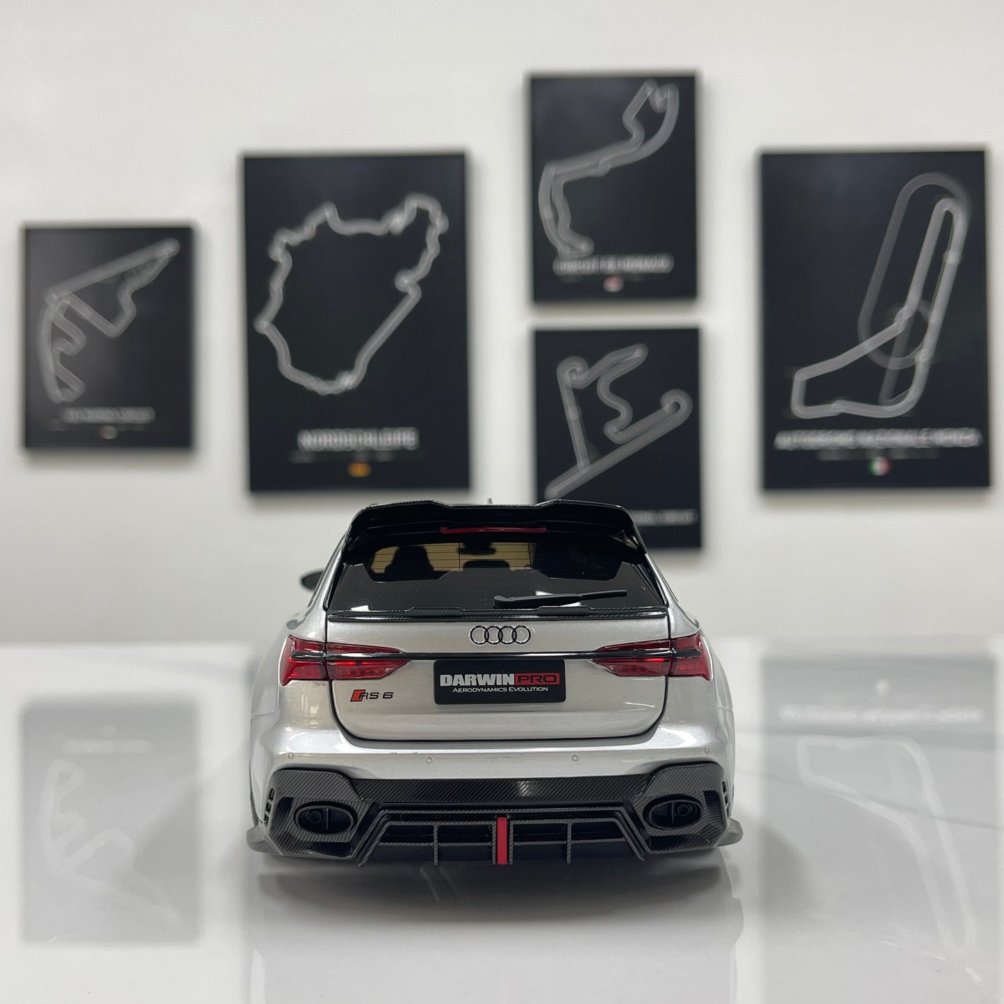 KILO Works 1/18 Audi Darwin RS6 Foil Silver Alloy Fully Open Simulation Model Car