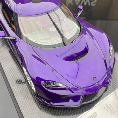 FRONTIART 1/18 Koenigsegg Gemera Purple Limited Edition Car Model Ornaments