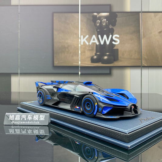 MR 1/18 Bugatti bolide blue and black high-quality simulation car model ornaments and gifts