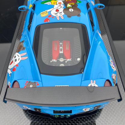 BBA MODEL 1/18 Ferrari 458 GT 1.0 Brown Bear Painting Car Model