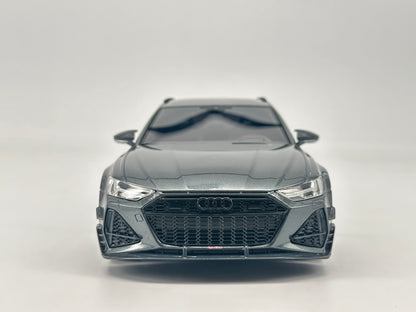TOPSPEED 1/18 Audi ABT RS6-R Daytona Grey Simulation Car Model Ornaments