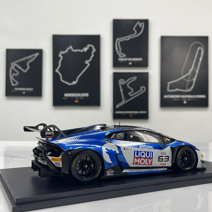 Spark 1/18 Lamborghini Huracán GT3 EVO 2 – 2025 Spa 24 Hours Winner (No. 63, Blue Livery) – 18SPA2025