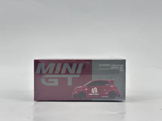 MINIGT 1/64 Abarth 595 Red Alloy Car Model MGT00963