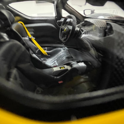 BBR 1/18 Ferrari Daytona SP3 Red Box Edition Modena Yellow + Black Carbon Fiber P18224TMOCH