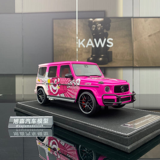 Vehicle Art 1/18 Mercedes-Benz G63 AMG Strawberry Bear Painted Resin Sealed Car Model
