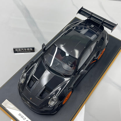 IVY 1/12 Porsche 992 GT3 RS Black with Orange Wheels Limited Edition Model Car