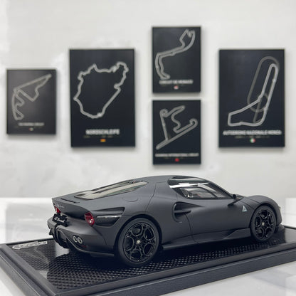 BBR 1/18 Alfa Romeo 33 Stradale Matte Black Carbon Fiber P18264GCH