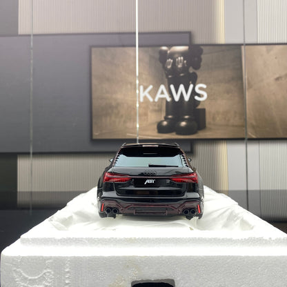 Adorno de coche de simulación Audi RS6 en olla de cocción lenta negra TopSpeed ​​1/18 ABT